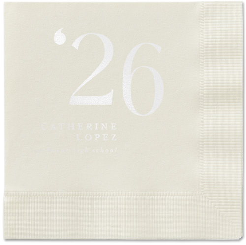 Slanted Style Napkin, White, Ecru, white