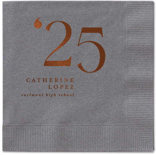 Slanted Style Napkin, Brown, Pewter