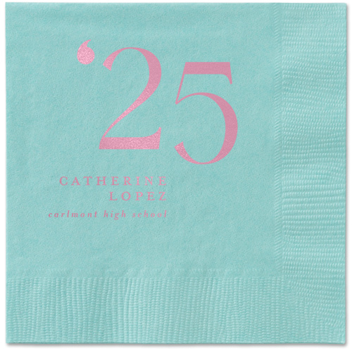 Slanted Style Napkin, Pink, Aqua