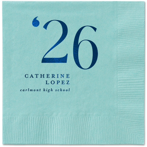 Slanted Style Napkin, Blue, Aqua, midnight