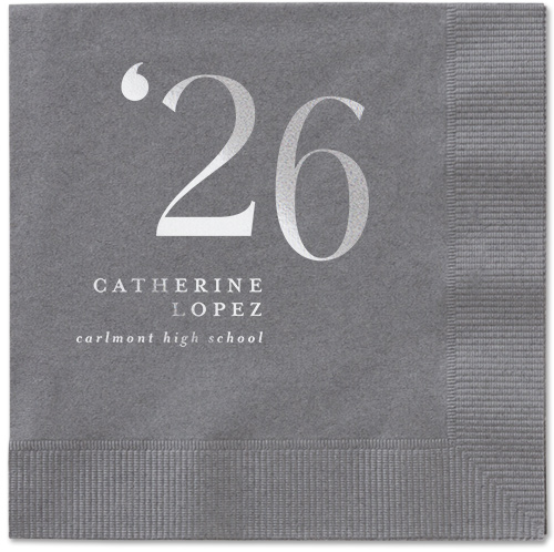 Slanted Style Napkin, Grey, Pewter, silver