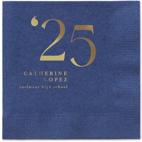 Slanted Style Napkin, Yellow, Navy