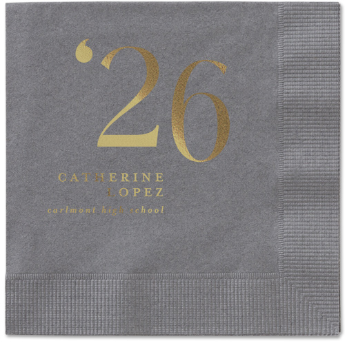 Slanted Style Napkin, Yellow, Pewter, gold
