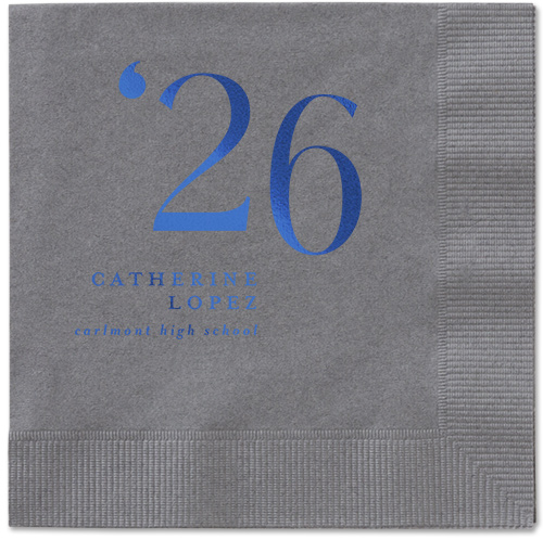 Slanted Style Napkin, Blue, Pewter, royal