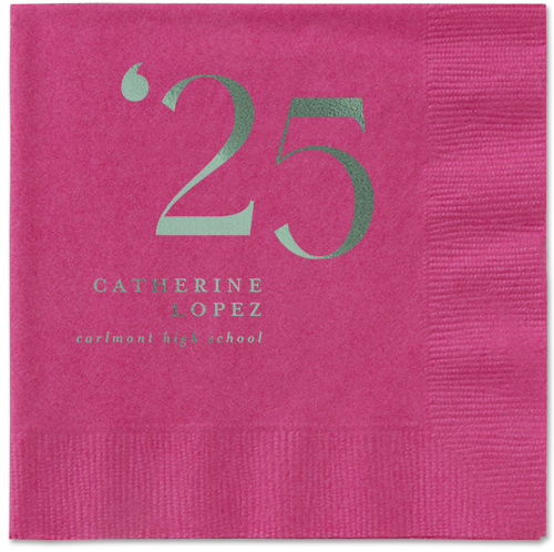 Slanted Style Napkin, Green, Magenta