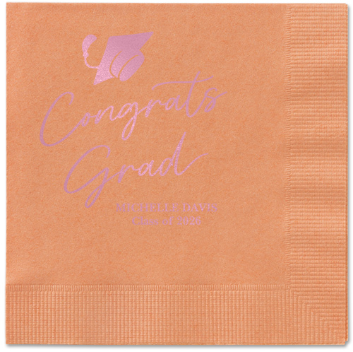 Party Cap Napkin, Pink, Coral, blush