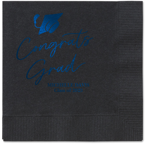 Party Cap Napkin, Blue, Black