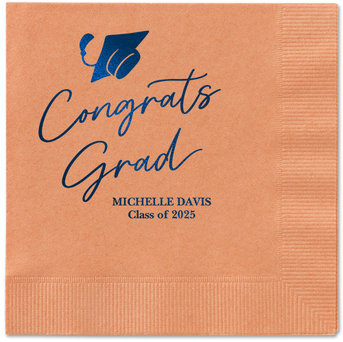 Party Cap Napkin, Blue, Coral