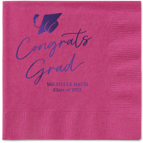 Party Cap Napkin, Purple, Magenta