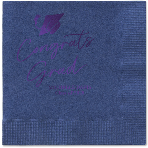 Party Cap Napkin, Purple, Navy, purple