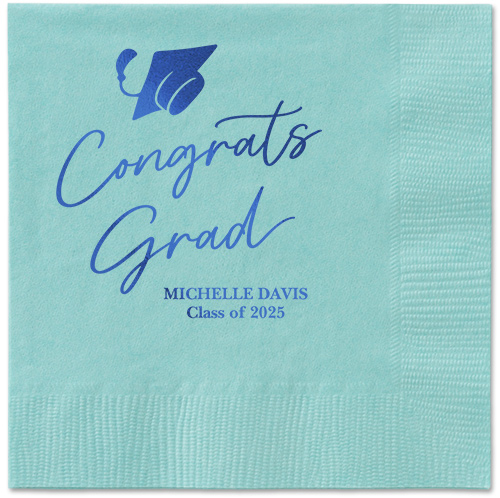 Party Cap Napkin, Blue, Aqua