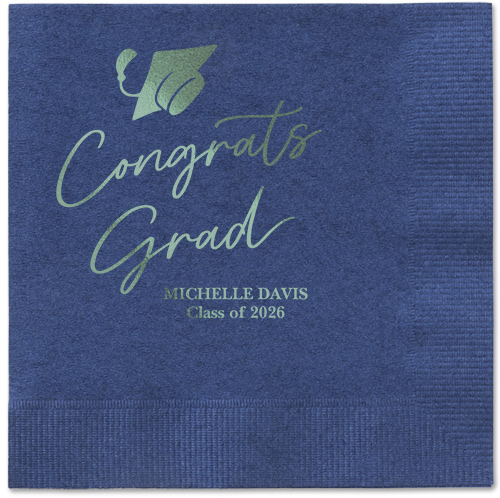 Party Cap Napkin, Green, Navy, sage