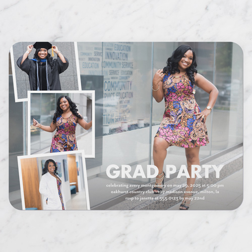2025 White Graduation Invitation