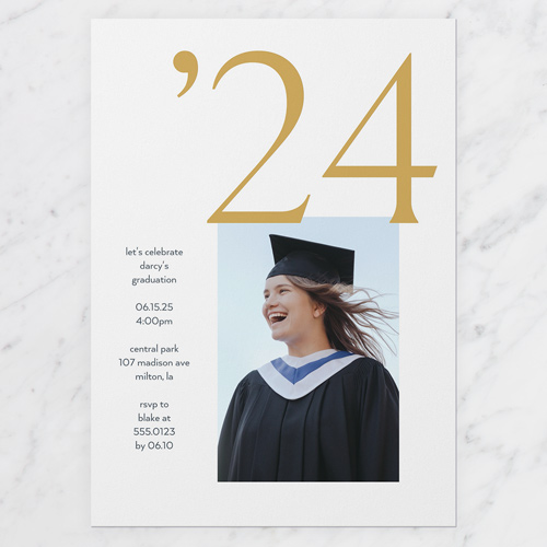 Immense Year Graduation Invitation, Square Corners, -White-5x7 Flat Card-2024