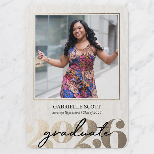 Stylish Beige Graduation Announcement
