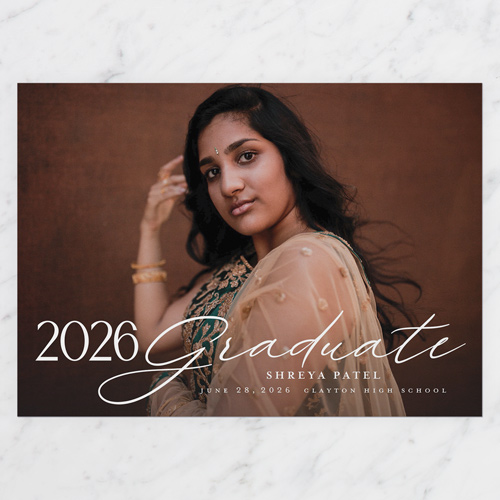 Accomplished Alumnus Graduation Announcement, White, 5x7 Flat, Matte, Signature Smooth Cardstock, Square, White