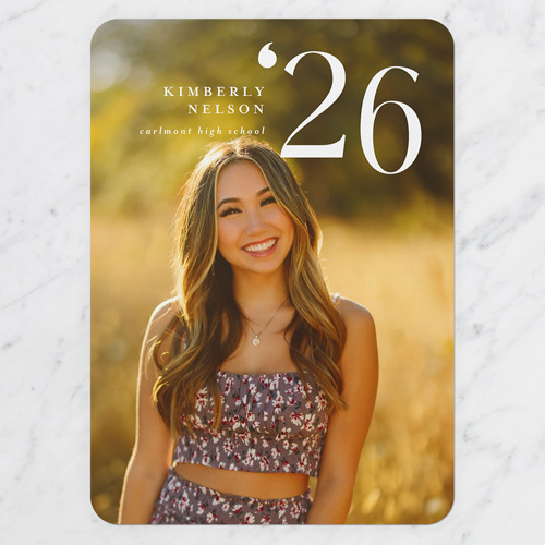 Unsinkable Year Graduation Announcement, White, 5x7 Flat, Standard Smooth Cardstock, Rounded, White