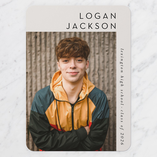 Corner Expression Graduation Announcement, Grey, none, 5x7 Flat, Write Your Own, Matte, Signature Smooth Cardstock, Rounded, Whisper Gray