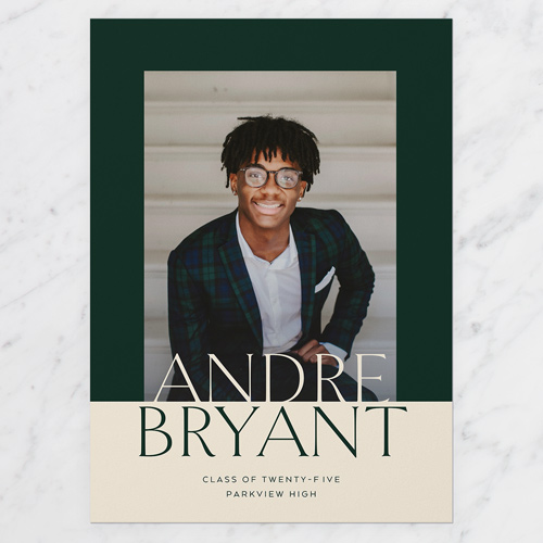 Bold Horizon Graduation Announcement, Green, 5x7 Flat, Write Your Own, Standard Smooth Cardstock, Square