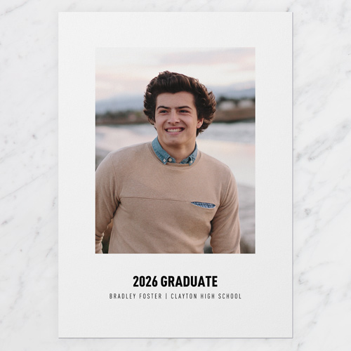 Simply Editable Graduation Announcement, White, 5x7 Flat, Write Your Own, Matte, Signature Smooth Cardstock, Square, White