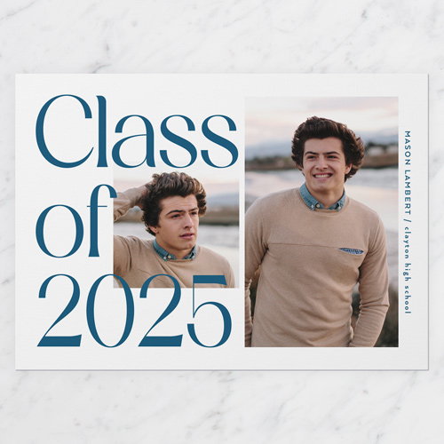 Year Overlay Graduation Announcement, Square Corners