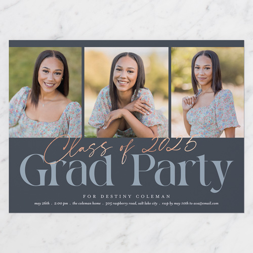 Top Class Graduation Invitation, Square Corners, -Gray-6x8 Flat Card-2025