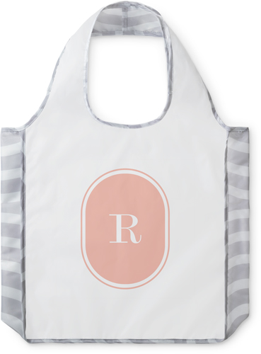 Oval Monogram Reusable Shopping Bag, Arches, Pink