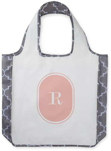 Oval Monogram Reusable Shopping Bag, Classic Mosaic, Pink
