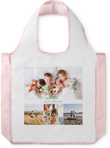 Hero Gallery of Four Reusable Shopping Bag, Blush, Multicolor, multi