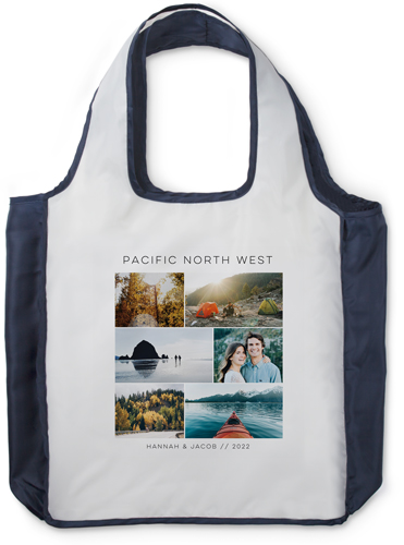 Travel Gallery of Six Reusable Shopping Bag, True Blue, Multicolor, multi