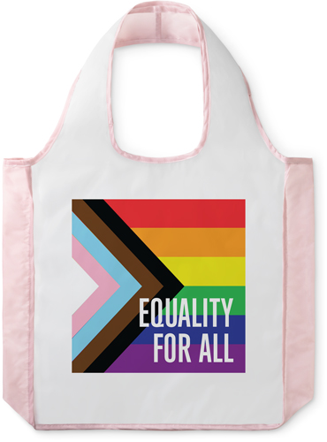 Progress Pride Flag Reusable Shopping Bag, Blush, Multicolor