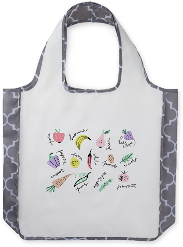 Produce Doodles Reusable Shopping Bag, Classic Mosaic, Multicolor