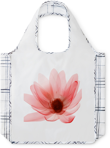 Pink Floral Reusable Shopping Bag, Plaid, Multicolor