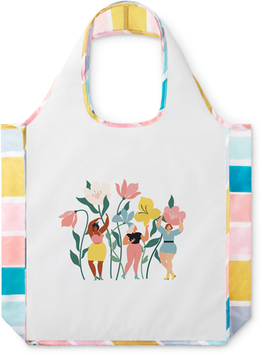 Femme Florals Reusable Shopping Bag, Stripe, Multicolor
