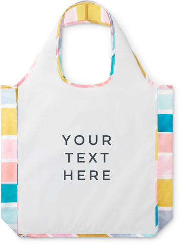 Your Text Here Reusable Shopping Bag, Stripe, Multicolor