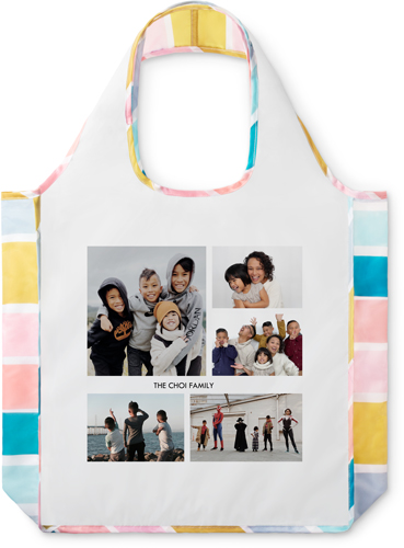 Gallery of Five Reusable Shopping Bag, Stripe, Multicolor