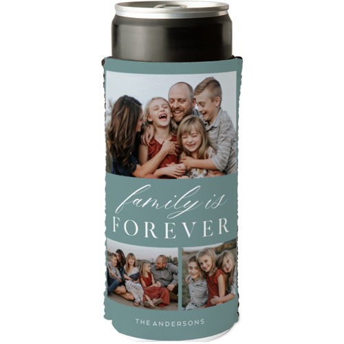 Family is Forever Slim Can Cooler, Slim Can Cooler, Blue