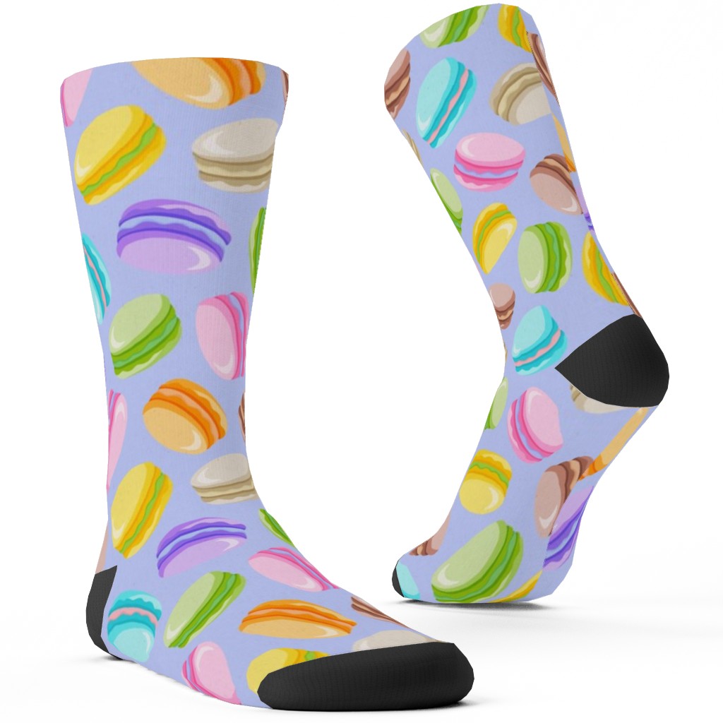 Pastel Macarons - Lavender Custom Socks, Purple