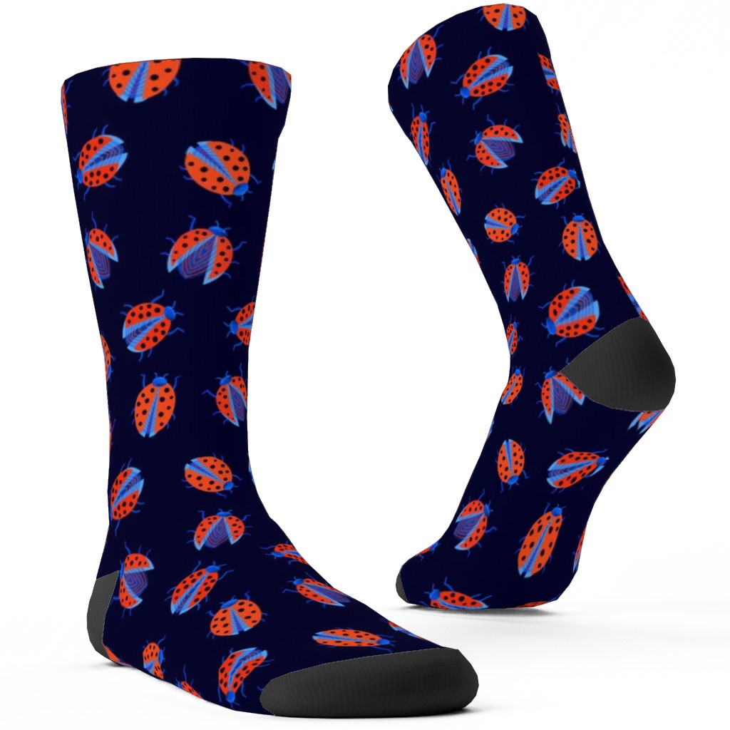 Classic Ladybugs Custom Socks, Blue