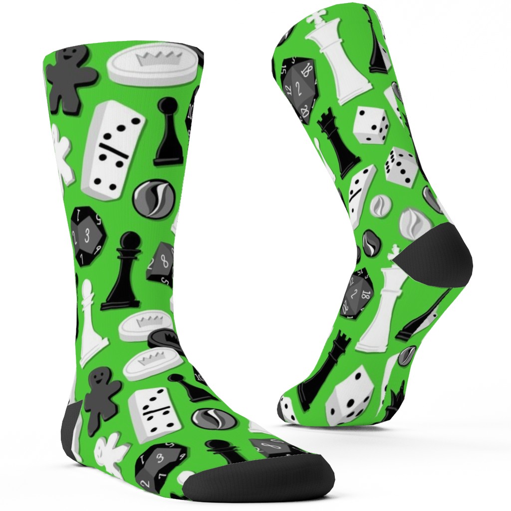 Game on Custom Socks, Green