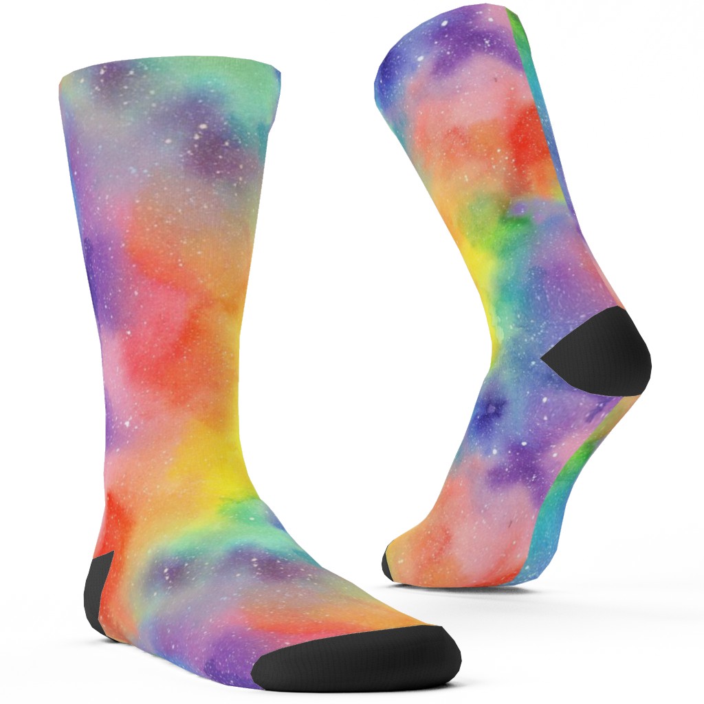 Watercolor Rainbow - Multi Custom Socks, Multicolor