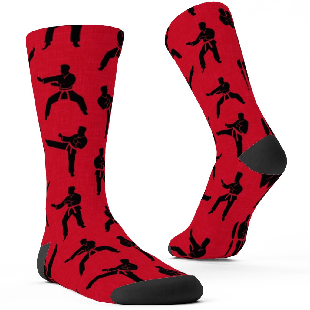 Karate Martial Arts Custom Socks, Red, Radish