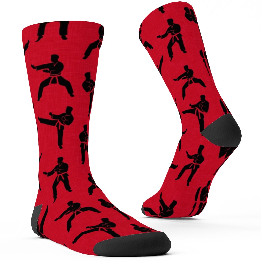 Karate Martial Arts Custom Socks, Red