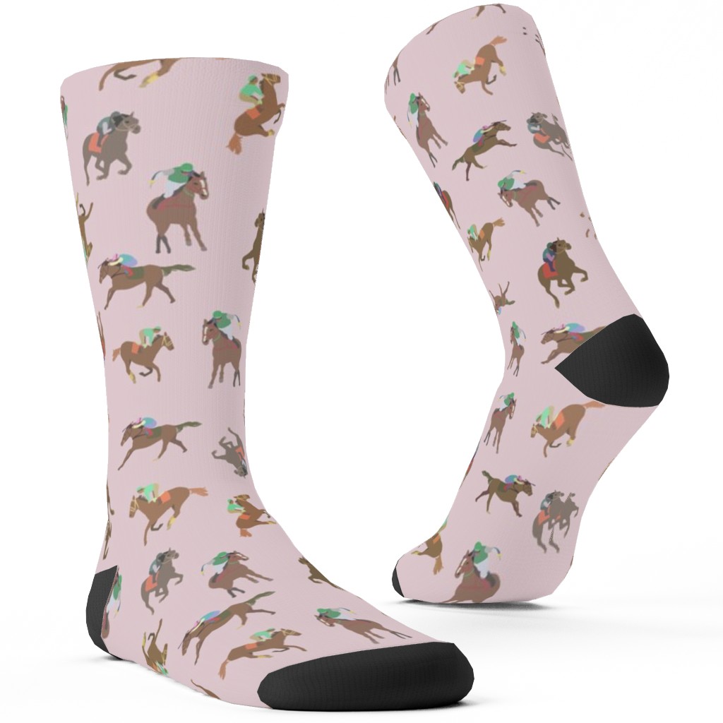 Horses Running Custom Socks, Pink