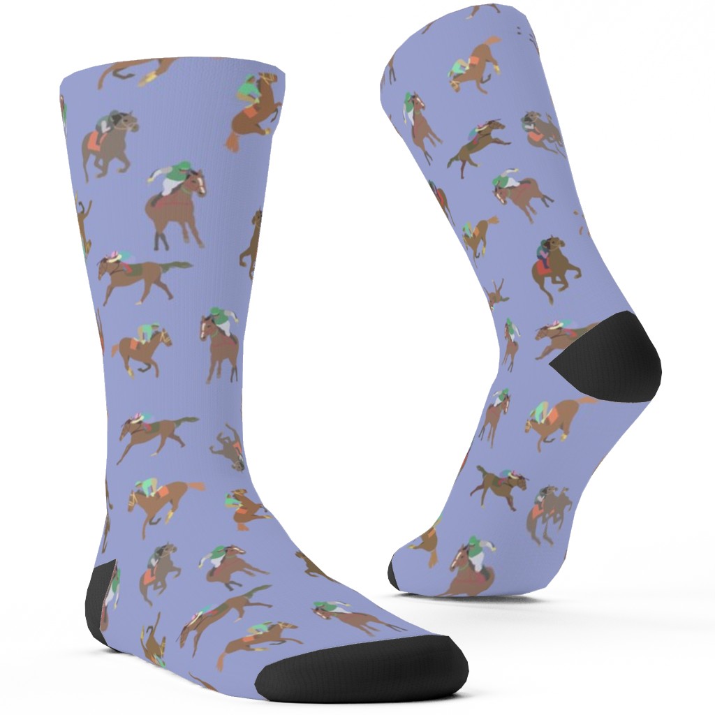 Horses Running Custom Socks, Purple, Sea Swell