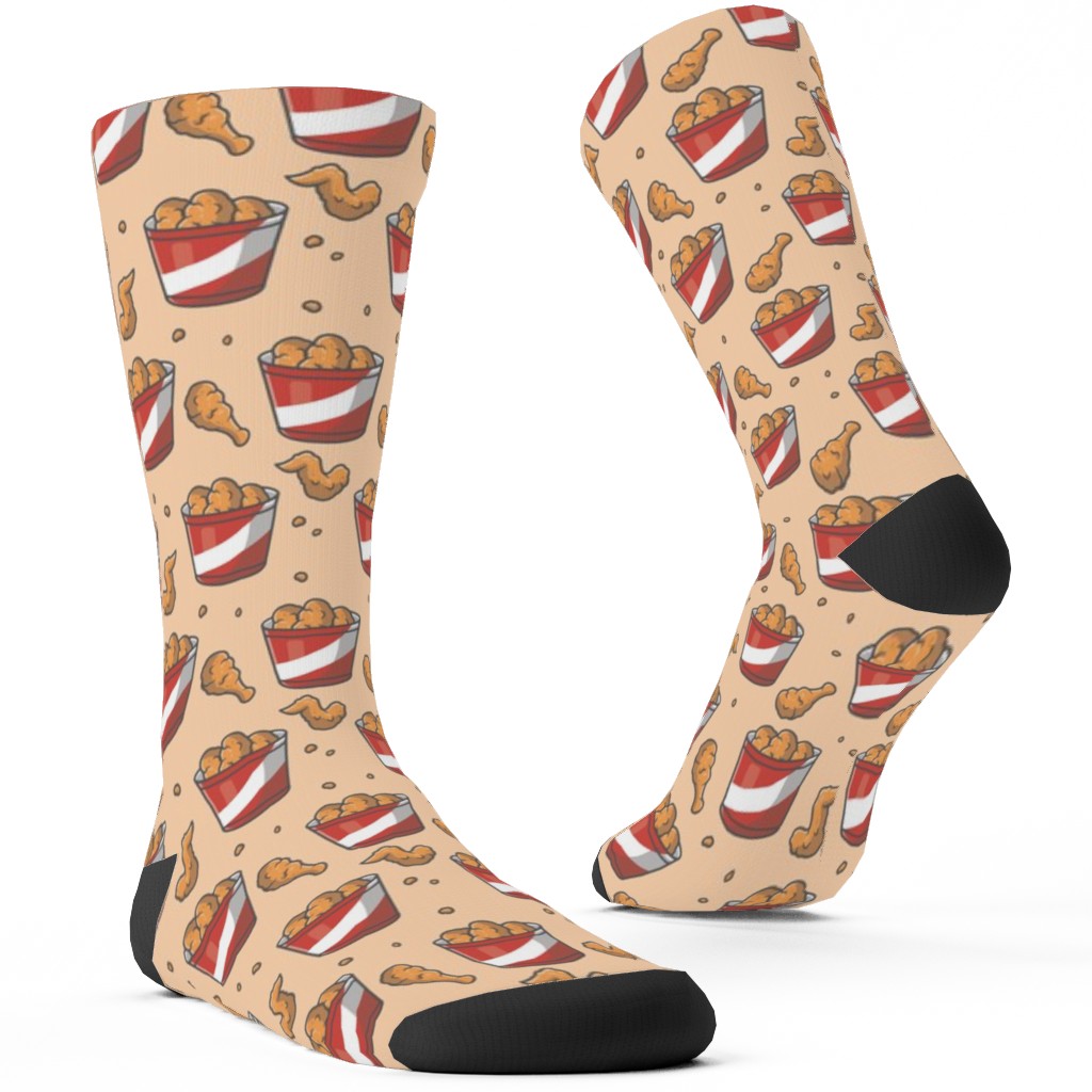 Fried Chicken Bucket Custom Socks, Orange, Nectar