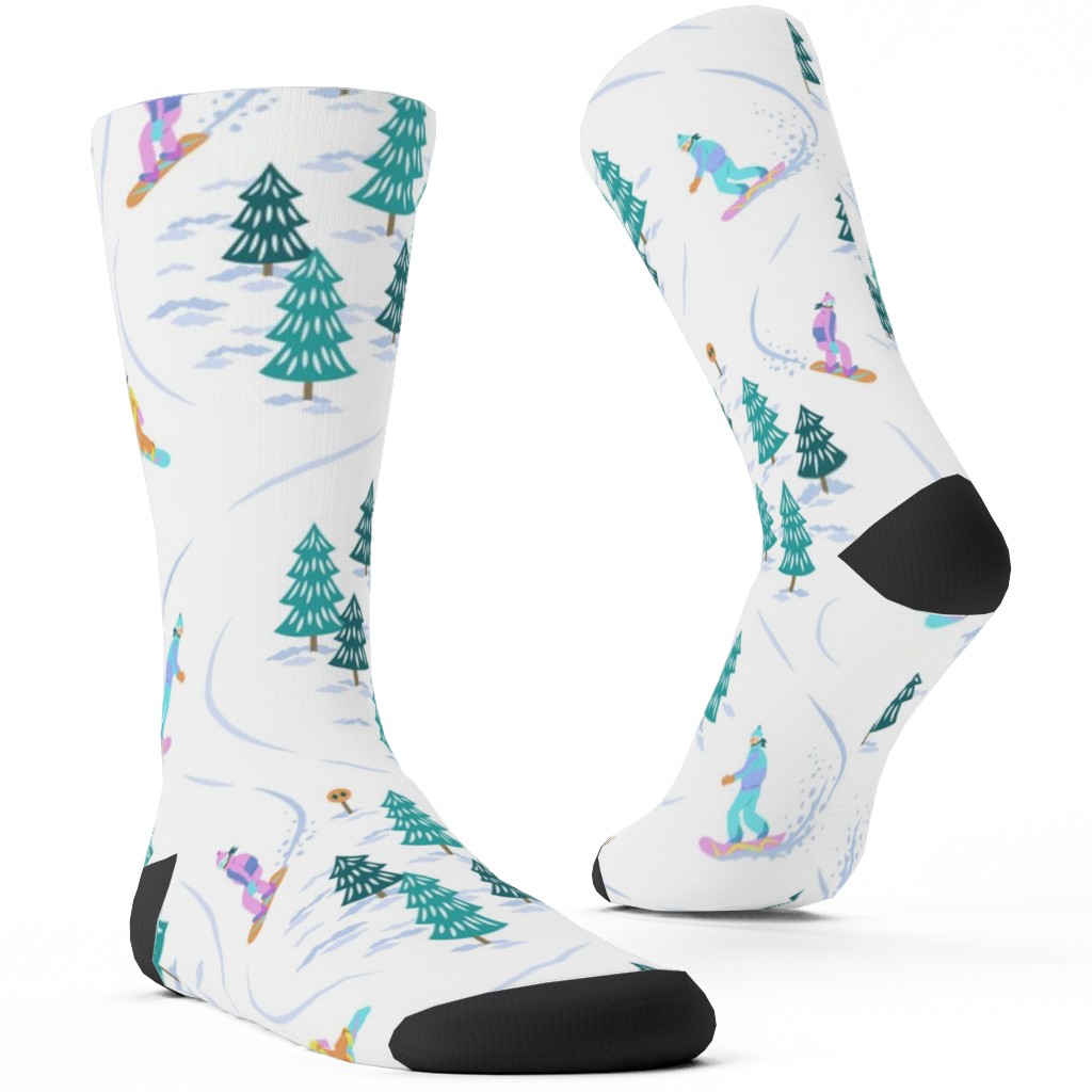 Cool Snowboarders - Multicolor Custom Socks, Green