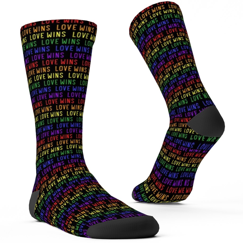 Love Wins Rainbow Custom Socks, Multicolor