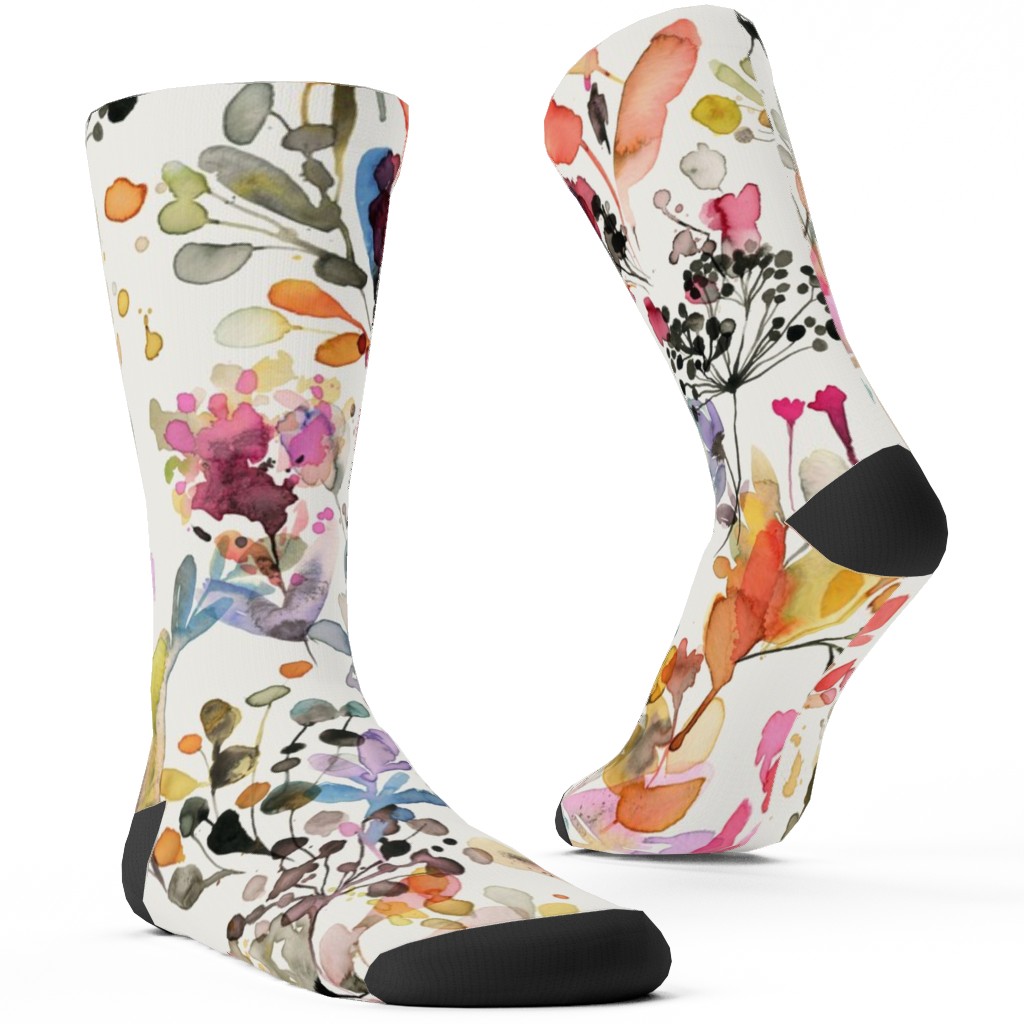 Wild Grasses - Multi Custom Socks, Multicolor
