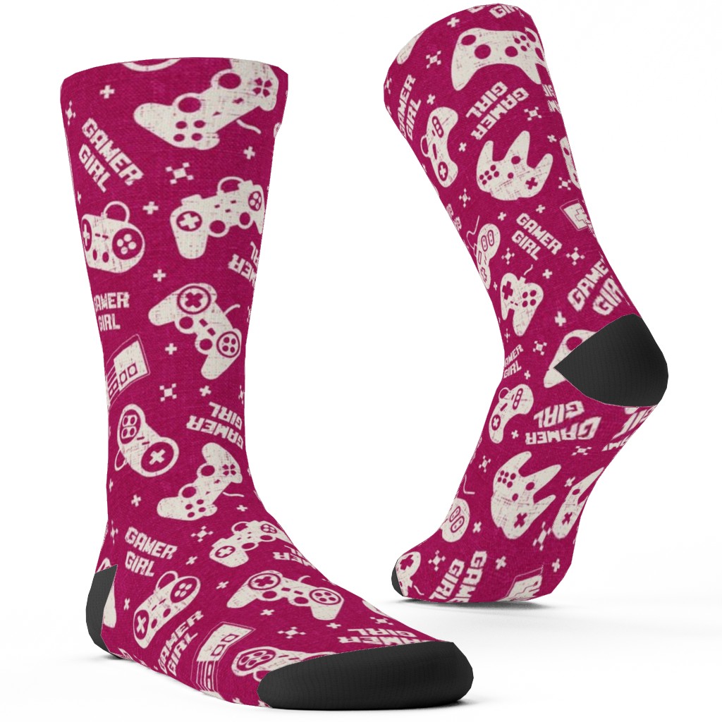 Gamer Life Custom Socks, Pink